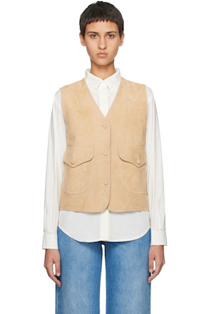 Beige Loi Leather Vest