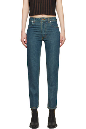 Blue Straight-Leg Jeans