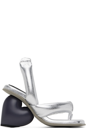 Silver Love Heeled Sandals