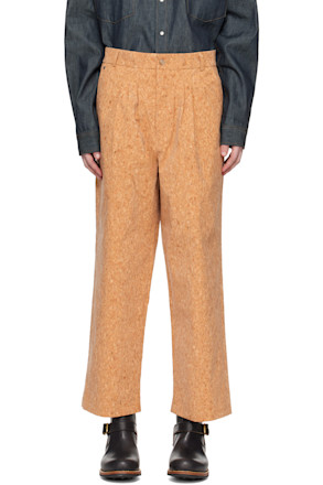 Beige Wide-Leg Trousers