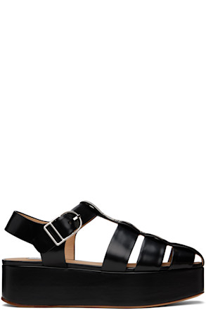 Black Mila Plateau Sandals