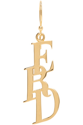 Gold Small Monogram Single Earring