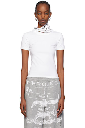 White Triple Collar T-Shirt