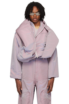 Purple Snap Off Puffer Jacket
