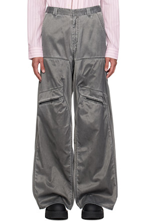Gray Gathered Trousers