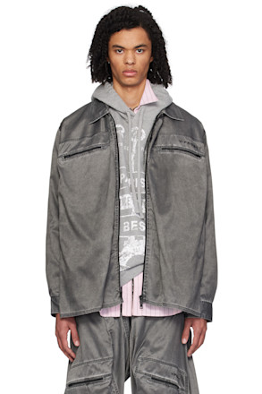 Gray Gathered Shirt