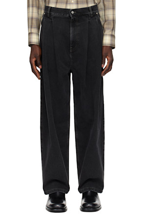 Black Pleated Jeans