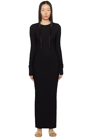 Black Crewneck Maxi Dress