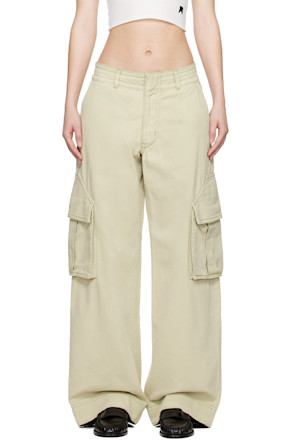 Beige Faded Cargo Pants