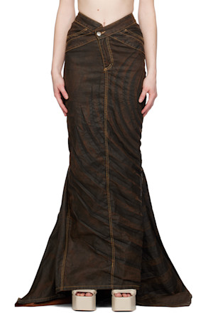 SSENSE Exclusive Brown Denim Maxi Skirt