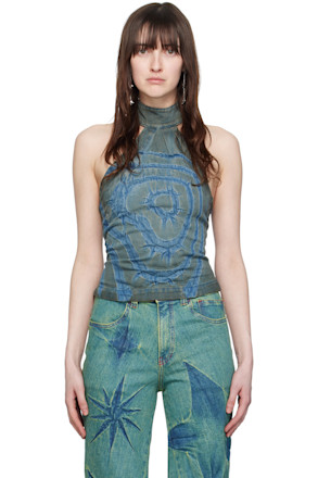 SSENSE Exclusive Khaki & Blue Denim Tank Top