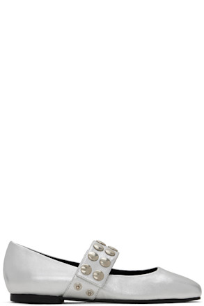 Silver Carla Ballerina Flats