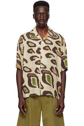 Beige & Brown Printed Shirt