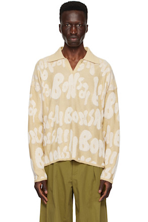Beige Jacquard Polo