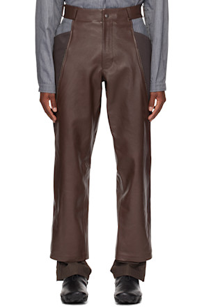 Brown Kiko Kostadinov Edition Milne Leather Trousers