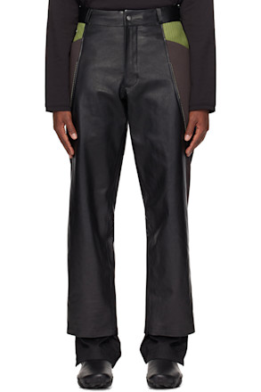 Black Kiko Kostadinov Edition Milne Leather Trousers