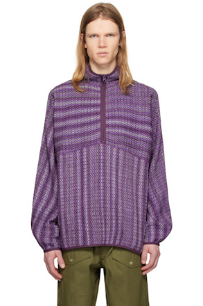 Purple Mosley Inlay Popover Sweater