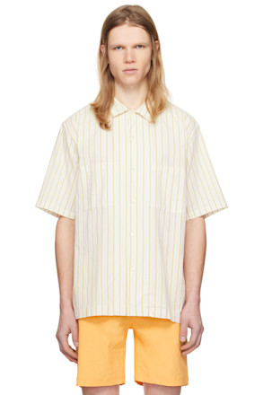 White & Yellow Johnny Stripe SS Shirt