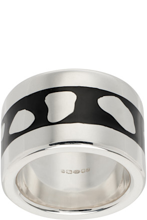 Silver & Black Island Band Ring