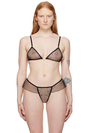 Black Love Triangle Bra