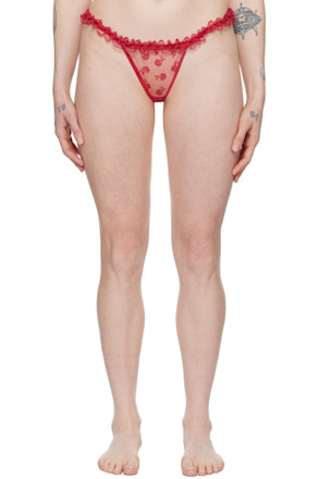 Pink & Red Rose Heart Thong