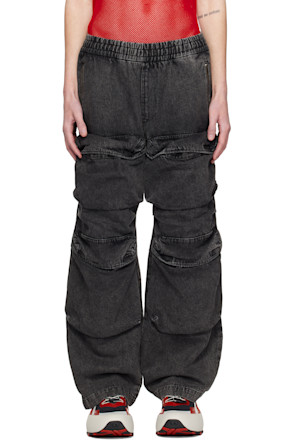 Black D-Baertson-S Denim Cargo Pants