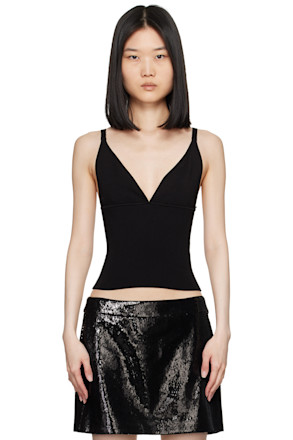 Black V-Neck Tank Top