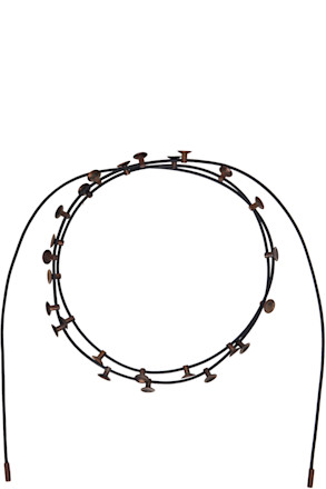 Black & Bronze Stud Lacet Necklace