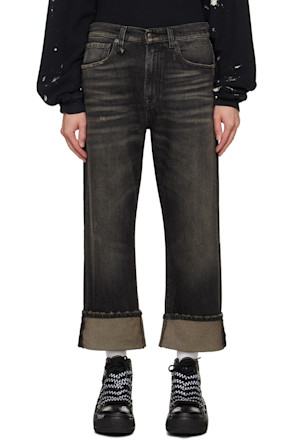 Black Cuffed X-Boyfriend Jeans