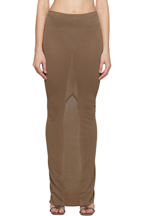 Tan Porterville Dirt Pillar Maxi Skirt