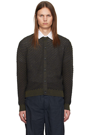 Navy & Green Honeycomb Sweater