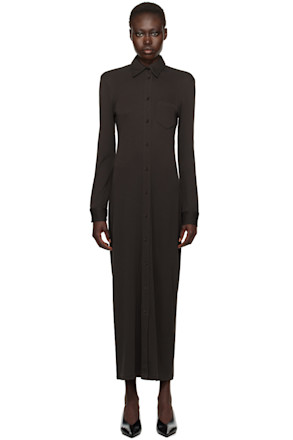 Brown Shirt Maxi Dress