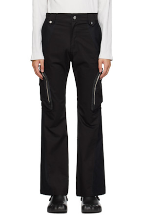 Black Paneled Cargo Pants
