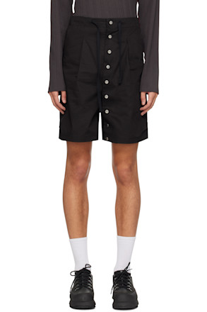 Black Press-Stud Shorts