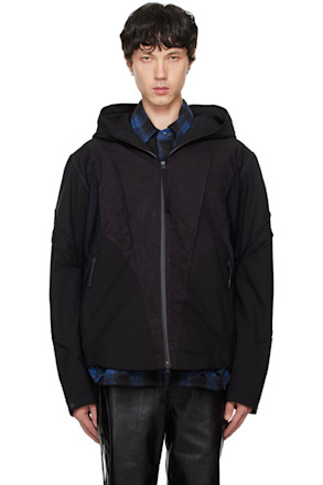 Black Gather-Slashed Jacket