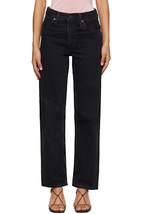 Black High-Rise Dad Jeans