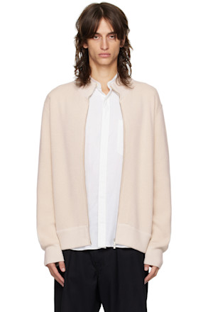 Off-White Ribbed Zip Sweater