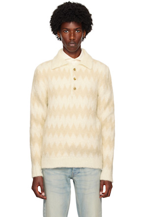 Beige Two-Tone Polo