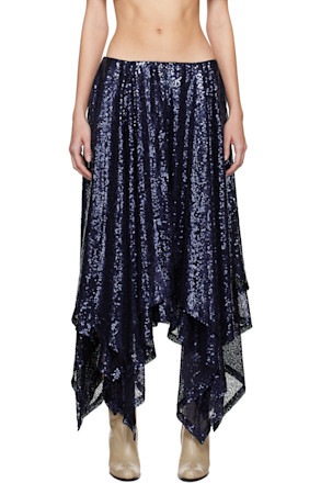 Blue Isla Midi Skirt