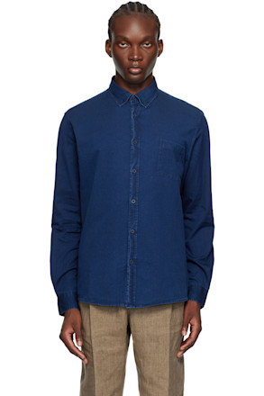 Indigo Button-Down Denim Shirt