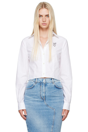 White Printed Logo Shirt