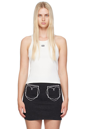 White Patch Tank Top
