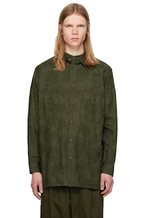 Khaki Flower Jacquard Shirt