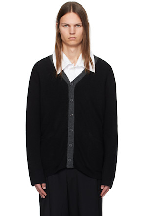 Black Color Blocking Cardigan