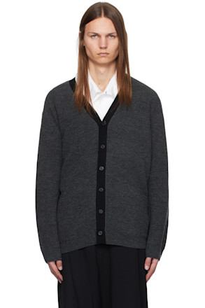 Gray Color Blocking Cardigan
