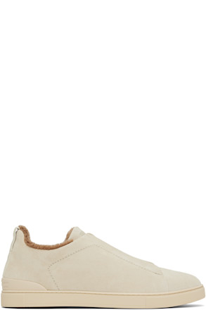 Gray Suede Triple Stitch Sneakers