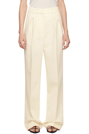 White Pleated Trousers