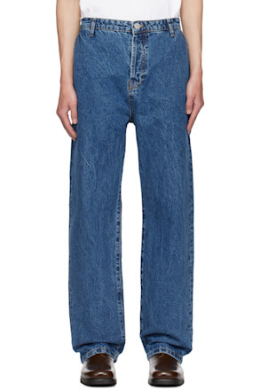 Blue Tapered Leg Jeans