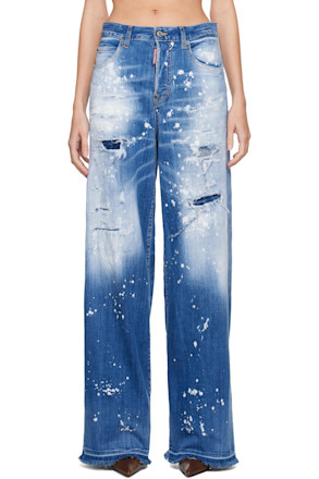 Blue Medium Wood Worm Wash Cool Girl Jeans