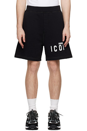 Black 'Icon' Relaxed Fit Shorts